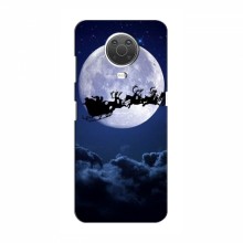 Новогодние Чехлы для Нокиа G10 (VPrint) Санта - луна - купить на Floy.com.ua