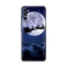 Новогодние Чехлы для Мото G60 (VPrint) Санта - луна - купить на Floy.com.ua