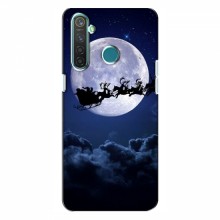 Новогодние Чехлы для RealMe 5 (VPrint) Санта - луна - купить на Floy.com.ua