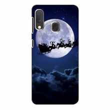 Новогодние Чехлы для Samsung Galaxy A20e (VPrint) Санта - луна - купить на Floy.com.ua