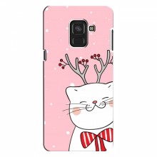 Новогодние Чехлы для Samsung A8, A8 2018, A530F (VPrint) Зимний кот - купить на Floy.com.ua