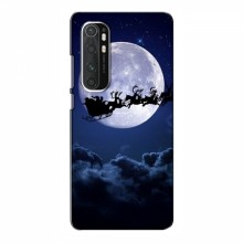 Новогодние Чехлы для Xiaomi Mi Note 10 Lite (VPrint) Санта - луна - купить на Floy.com.ua