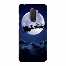 Новогодние Чехлы для Xiaomi Pocophone F1 (VPrint) Санта - луна - купить на Floy.com.ua