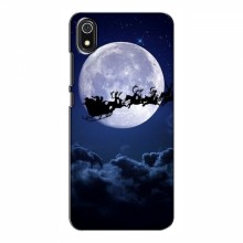 Новогодние Чехлы для Редми 7А (VPrint) Санта - луна - купить на Floy.com.ua