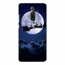 Новогодние Чехлы для Xiaomi Mi 9T Pro (VPrint) Санта - луна - купить на Floy.com.ua