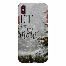 Новогодние, Праздничные Чехлы для iPhone X - 2024 год Let it snow - купить на Floy.com.ua