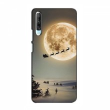 Новогодние, Праздничные Чехлы для Huawei P Smart Pro - 2024 год Санта на луне - купить на Floy.com.ua