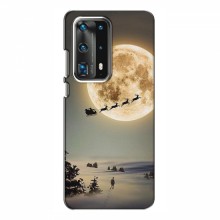Новогодние, Праздничные Чехлы для Huawei P40 - 2024 год Санта на луне - купить на Floy.com.ua