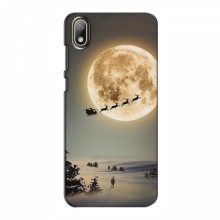 Новогодние, Праздничные Чехлы для Huawei Y5 2019 - 2024 год Санта на луне - купить на Floy.com.ua