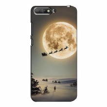 Новогодние, Праздничные Чехлы для Huawei Y6 2018 - 2024 год Санта на луне - купить на Floy.com.ua