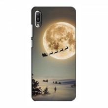 Новогодние, Праздничные Чехлы для Huawei Y6 2019 - 2024 год Санта на луне - купить на Floy.com.ua