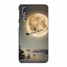 Новогодние, Праздничные Чехлы для Samsung Galaxy A2 Core - 2024 год Санта на луне - купить на Floy.com.ua