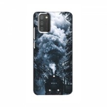 Новогодние, Праздничные Чехлы для Samsung Galaxy M02s - 2024 год Зимний поезд - купить на Floy.com.ua