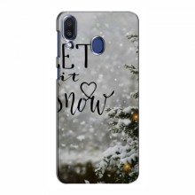 Новогодние, Праздничные Чехлы для Samsung Galaxy M20 - 2024 год Let it snow - купить на Floy.com.ua