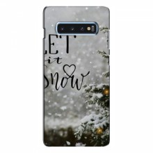 Новогодние, Праздничные Чехлы для Samsung S10 Plus - 2024 год Let it snow - купить на Floy.com.ua