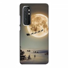 Новогодние, Праздничные Чехлы для Xiaomi Mi Note 10 Lite - 2024 год Санта на луне - купить на Floy.com.ua