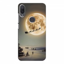 Новогодние, Праздничные Чехлы для Xiaomi Mi Play - 2024 год Санта на луне - купить на Floy.com.ua