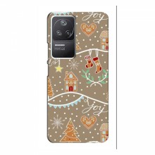 Новогодние, Праздничные Чехлы для Xiaomi POCO F4 (5G) - 2024 год Новогодние пряники - купить на Floy.com.ua