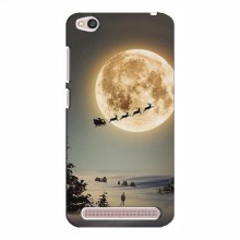 Новогодние, Праздничные Чехлы для Xiaomi Redmi 5A - 2024 год Санта на луне - купить на Floy.com.ua