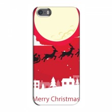 Рождественские Чехлы для iPhone 5 / 5s / SE (VPrint) Санта с оленями - купить на Floy.com.ua