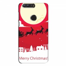Рождественские Чехлы для Huawei Honor 8 (VPrint) Санта с оленями - купить на Floy.com.ua