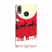 Рождественские Чехлы для Huawei P20 Lite (VPrint) Санта с оленями - купить на Floy.com.ua