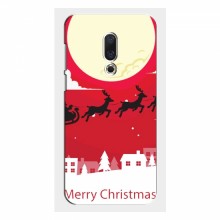 Рождественские Чехлы для Meizu 16 Plus (VPrint) Санта с оленями - купить на Floy.com.ua
