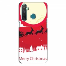 Рождественские Чехлы для RealMe 5 (VPrint) Санта с оленями - купить на Floy.com.ua