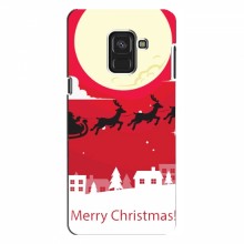 Рождественские Чехлы для Samsung A8, A8 2018, A530F (VPrint) Санта с оленями - купить на Floy.com.ua