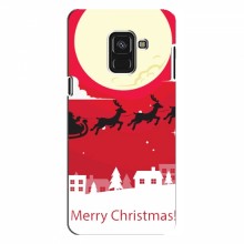 Рождественские Чехлы для Samsung A8 Plus , A8 Plus 2018, A730F (VPrint) Санта с оленями - купить на Floy.com.ua