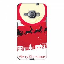 Рождественские Чехлы для Samsung J1 2016, J120, J120F (VPrint) Санта с оленями - купить на Floy.com.ua