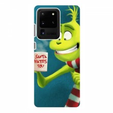 Рождественские Чехлы для Samsung Galaxy S20 Ultra (VPrint) Зеленый Гринч - купить на Floy.com.ua