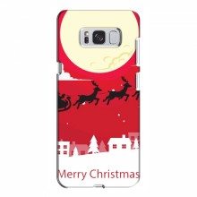 Рождественские Чехлы для Samsung S8 Plus, Galaxy S8+, S8 Плюс G955 (VPrint) Санта с оленями - купить на Floy.com.ua