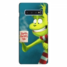 Рождественские Чехлы для Samsung S10 Plus (VPrint) Зеленый Гринч - купить на Floy.com.ua
