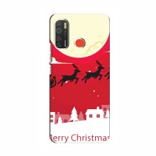 Рождественские Чехлы для TECNO Spark 5 Pro (VPrint) Санта с оленями - купить на Floy.com.ua