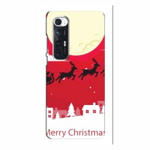 Рождественские Чехлы для Xiaomi Mi 10s (VPrint) Санта с оленями - купить на Floy.com.ua