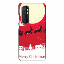 Рождественские Чехлы для Xiaomi Mi Note 10 Lite (VPrint) Санта с оленями - купить на Floy.com.ua