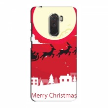 Рождественские Чехлы для Xiaomi Pocophone F1 (VPrint) Санта с оленями - купить на Floy.com.ua