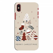 Рождественские, Праздничные Чехлы для iPhone X Merry Christmas - купить на Floy.com.ua