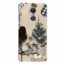 Рождественские, Праздничные Чехлы для Xiaomi Redmi 5 Plus Девушка с елкой - купить на Floy.com.ua