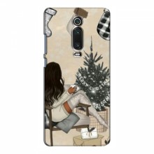 Рождественские, Праздничные Чехлы для Xiaomi Mi 9T Девушка с елкой - купить на Floy.com.ua