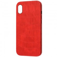 Уценка Кожаный чехол Croco Leather для Apple iPhone XS Max (6.5") Red - купить на Floy.com.ua