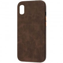 Уценка Кожаный чехол Croco Leather для Apple iPhone XS Max (6.5") Brown - купить на Floy.com.ua