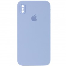 Чехол Silicone Case Square Full Camera Protective (AA) для Apple iPhone XS / X (5.8") Голубой - купить на Floy.com.ua