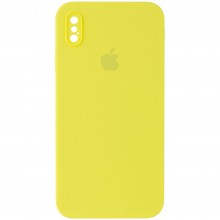 Чехол Silicone Case Square Full Camera Protective (AA) для Apple iPhone XS / X (5.8")