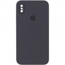 Чехол Silicone Case Square Full Camera Protective (AA) для Apple iPhone XS / X (5.8") Серый - купить на Floy.com.ua