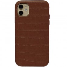 Кожаный чехол Croco Leather для Apple iPhone 11 (6.1") Brown - купить на Floy.com.ua