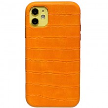 Кожаный чехол Croco Leather для Apple iPhone 11 (6.1") Yellow - купить на Floy.com.ua