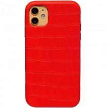 Кожаный чехол Croco Leather для Apple iPhone 11 (6.1") Red - купить на Floy.com.ua