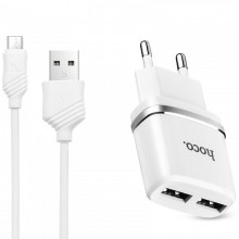 СЗУ Hoco C12 Charger + Cable (Micro) 2.4A 2USB